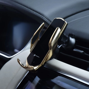 Автомобільний зарядний пристрій FORCELL F-GRIP HS1 Qi Induction 15W Gold