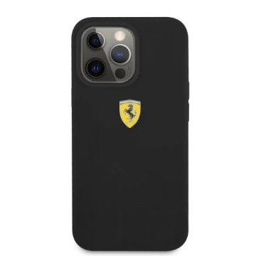 Puzdro Ferrari iPhone 13 Pro Max 6,7" čierne/čierne pevné silikónové puzdro MagSafe