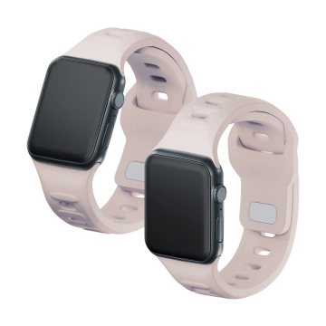 Pasek na chytré hodinky 3mk silikonový řemínek na hodinky Apple Watch 42/44/45/49 mm Latte