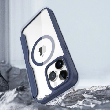 DUX DUCIS Skin X Pro - flipové pouzdro kompatibilní s MagSafe pro Apple iPhone 15 Pro Max modré