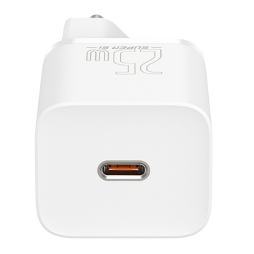 Baseus Super Si USB-C Typ C PD 25 W weißes Netzteil-Ladegerät