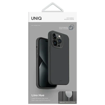 Etui UNIQ Lino Hue do iPhone 14 Plus 6,7" Magclick Charging szary/charcoal gray