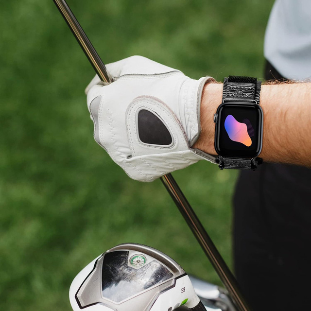 Nylonarmband für Apple Watch 2/3/4/5/6/7/8/9/SE/Ultra 42/44/45/49 mm Nylonband Sport Schwarz