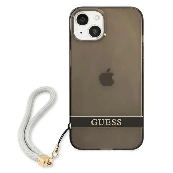 Guess GUHCP13MHTSGSK iPhone 13 6,1" čierne/čierne pevné puzdro Translucent Stap