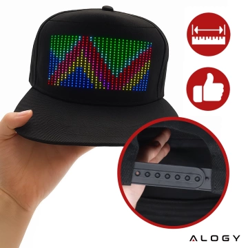 Kšiltovka Alogy PixelCap™ LED s RGB LED osvětlením, Bluetooth Pixels, ovládání mobilním telefonem, aplikace Pixel, černá