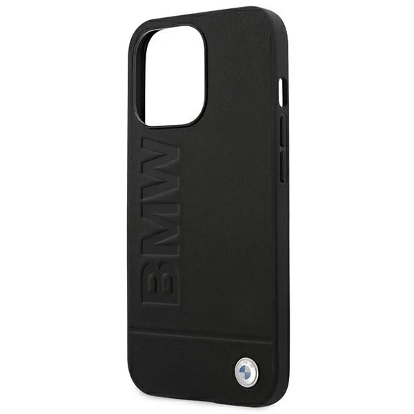 Hülle BMW BMHCP14LSLLBK für iPhone 14 Pro 6.1" Leather Stamp