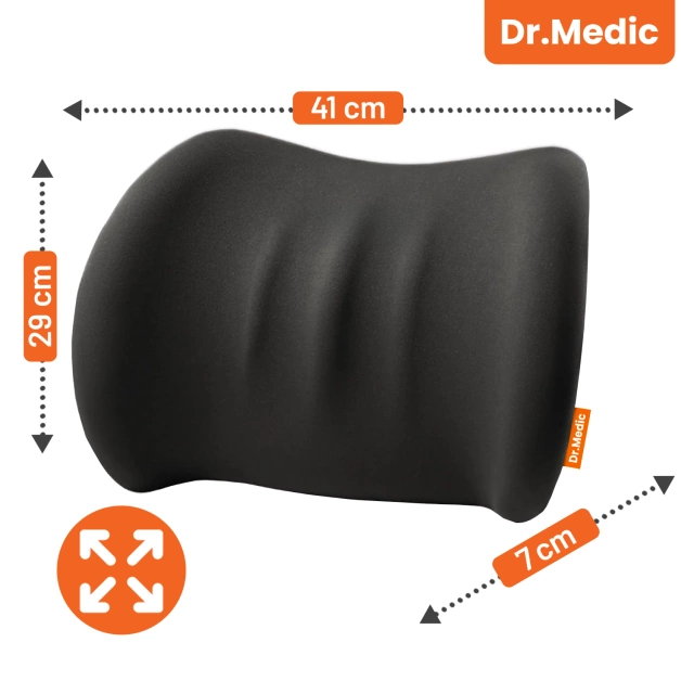 Poduszka do Samochodu pod Plecy Lędźwie DR.MEDIC LumbarRelax™ Ergonomiczna poduszka lędźwiowa na fotel krzesło do auta dla kierowcy pasażera