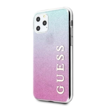 Guess GUHCN65PCUGLPBL iPhone 11 Pro Max růžovo-modrý / růžovo-modrý pevný obal Glitter Gradient