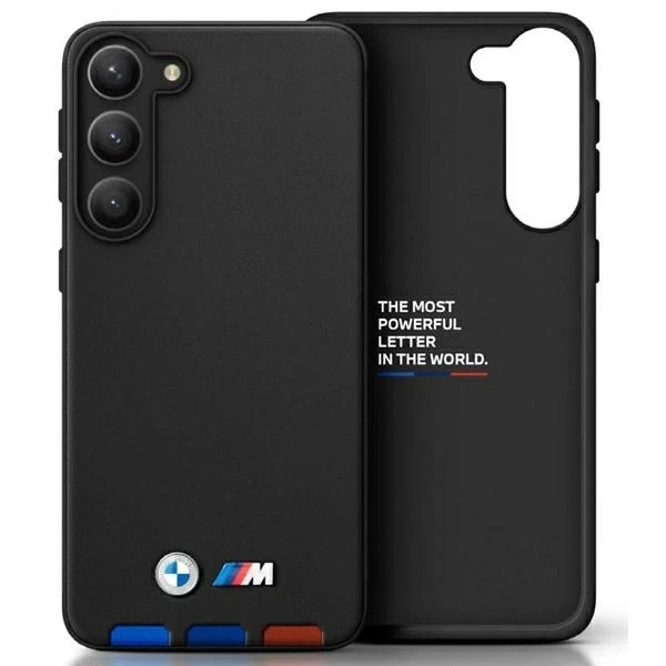 BMW Case BMHCSA5422PTDK for Galaxy A54 black/black Leather Stamp Tricolor
