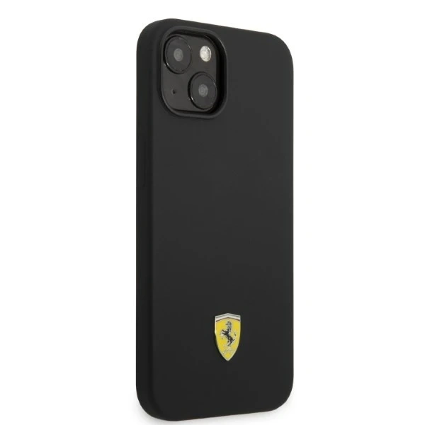 Eti na telefon Ferrari FEHMSIP14SBK до Apple iPhone 14 6,1" чорний/чорний твердий чохол Silicone Metal Logo Magsafe