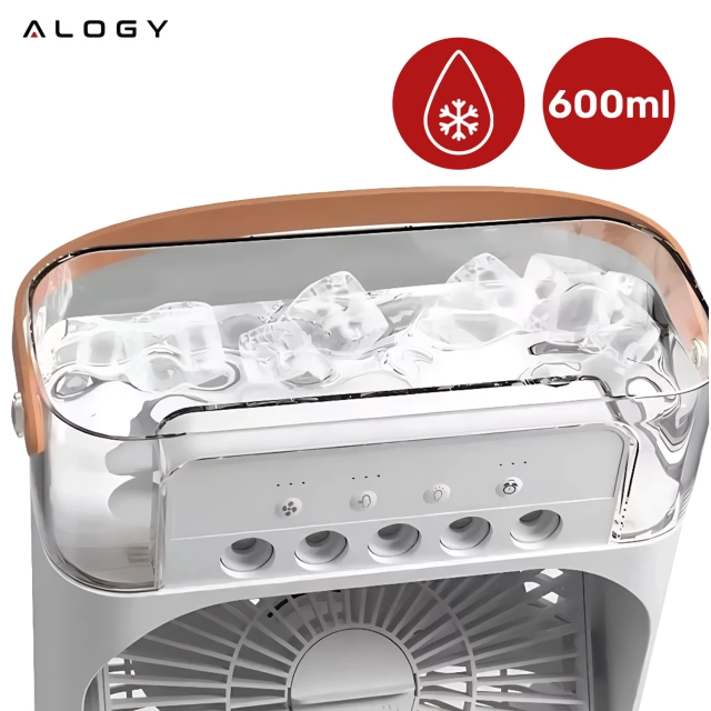 Alogy DeskBreeze™ stolní ventilátor 3 v 1, malá podlahová cirkulační jednotka se zvlhčovačem, časovačem a LED podsvícením, USB-C
