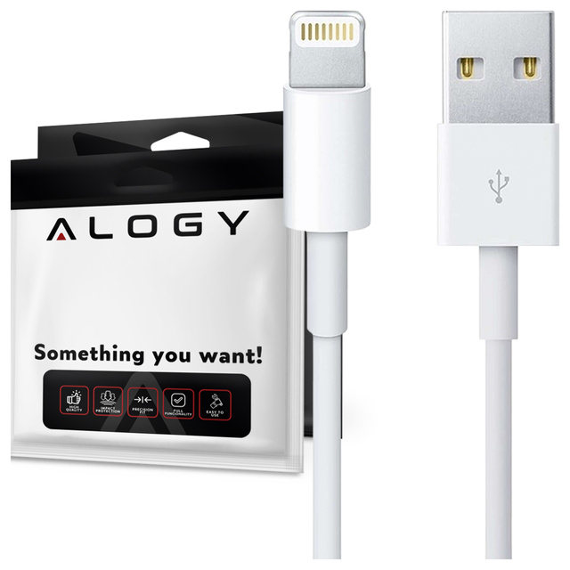 100 cm Alogy kábel USB to Lightning White kábel