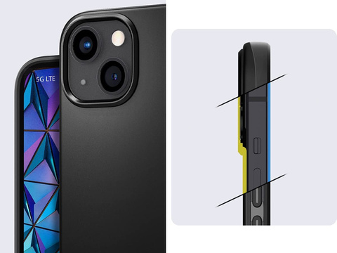 Puzdro Spigen Thin Fit pre Apple iPhone 13 Black Glass