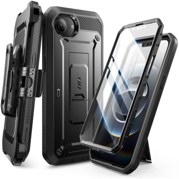 Etui Supcase Unicorn Beetle Pro iPhone 16e Black z klipsem