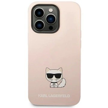 Karl Lagerfeld KLHCP14LSLCTPI ochranné puzdro na telefón pre Apple iPhone 14 Pro 6,1" pevné puzdro svetloružové/svetloružové silikónové telo Choupette