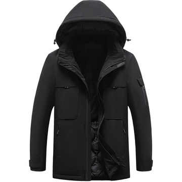Vyhřívaná vyhřívaná elektrická bunda Unisex velikost XL zimní s kapucí HJ2 Mozos černá