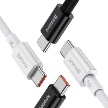 Baseus Superior kabel USB Type C - USB Type C kabel rychlé nabíjení Quick Charge / Power Delivery / FCP 100W 5A 20V 1m bílý (CATYS-B02)