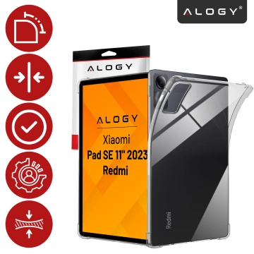 Protective Case for Redmi Pad SE 11" 2023, Reinforced Corners, Slim and Light, Anti-Shock ShockProof, Alogy FlexiShield™ – Transparent
