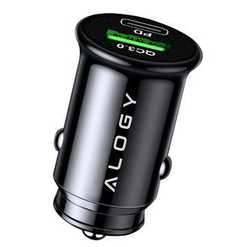Car Charger 38W USB QC 3.0 18W USB-C C PD 20W Fast Powerful for Alogy Car Black Case