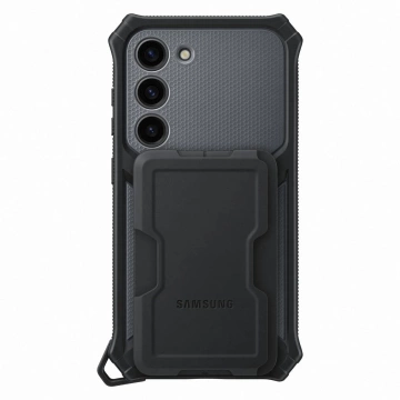 Pouzdro Samsung Rugged Gadget pro Samsung Galaxy S23 pancéřový stojánek na krycí kroužek šedý