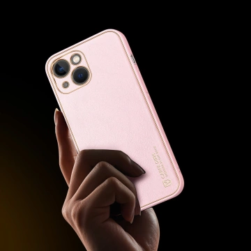 Pouzdro Dux Ducis Yolo iPhone 14 Plus elegantní kryt z ekologické kůže růžové barvy