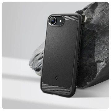 Puzdro Spigen Rugged Armor Mag MagSafe pre iPhone 16e, matné, čierne