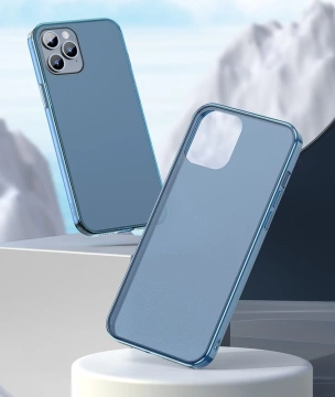 Baseus Frosted Glass Case Starre Hülle mit flexiblem Rahmen für iPhone 12 Pro Max Dunkelgrün (WIAPIPH67N-WS06)