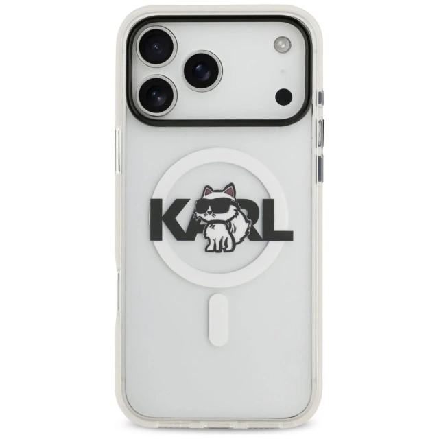 Etui Ochronne do iPhone 17 Pro Karl Lagerfeld IML Choupette Sketch MagSafe Transparentne