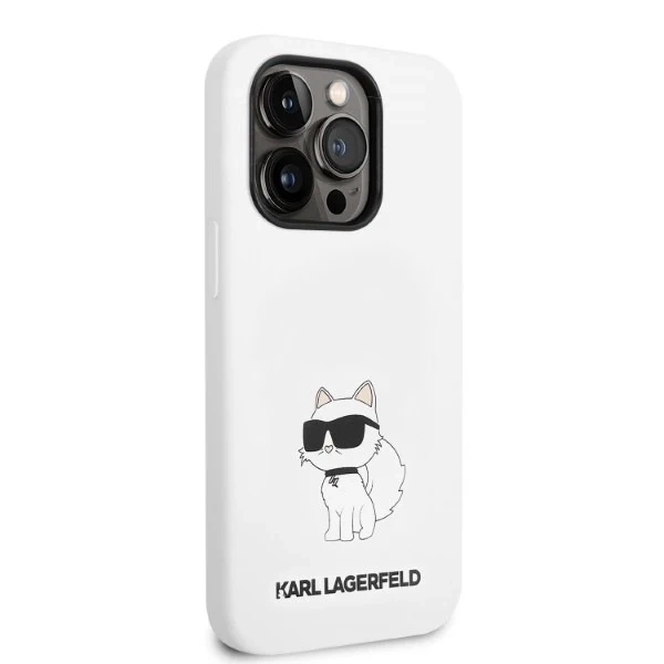 Karl Lagerfeld Pouzdro KLHCP14XSNCHBCH pro iPhone 14 Pro Max 6,7" pevné pouzdro Silikonová Choupette bílá/bílá