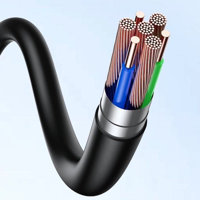 Uzelený lomený kabel USB Typ C - USB Typ C pro nabíjení 60W / přenos dat s podporou brýlí VR (např. Oculus Quest 2) 5m černý (US551)