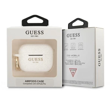 Guess GUAPSGGEH kryt AirPods Pro bílý/bílý silikonový třpyt