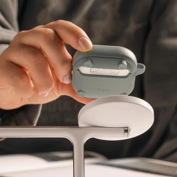 Чохол для Apple AirPods 4 з кільцем Onyx MagSafe Black, карабінчик