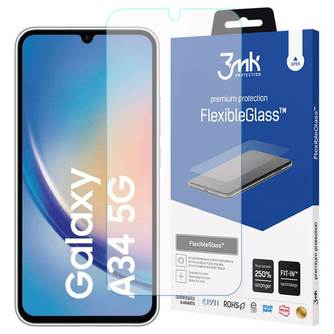 Ochranné sklo pre Samsung Galaxy A34 5G - 3mk FlexibleGlass™