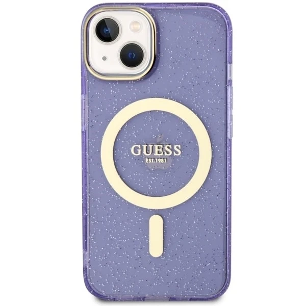 Etui Guess GUHMP14MHCMCGU pro iPhone 14 Plus 6,7" pevný obal Glitter Gold MagSafe