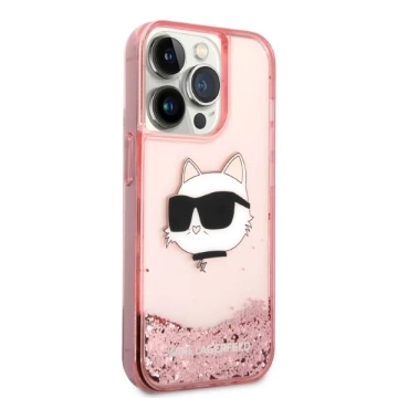 Karl Lagerfeld KLHCP14XLNCHCP puzdro pre iPhone 14 Pro Max 6,7" pevné puzdro Glitter Choupette Head ružové/ružové