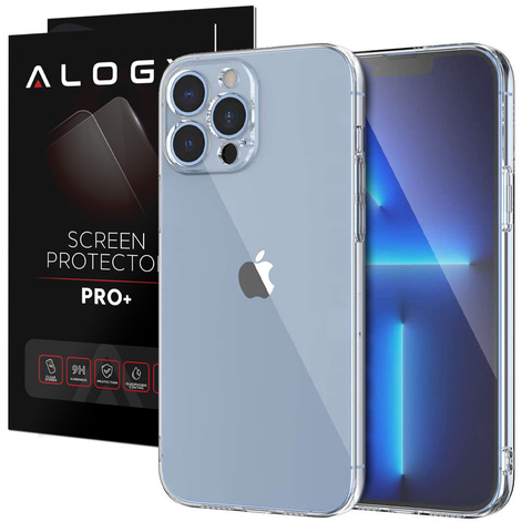 Etui pancerne obudowa Alogy Hybrid Case do Apple iPhone 13 Pro z osłoną na aparat Przezroczyste + Szkło