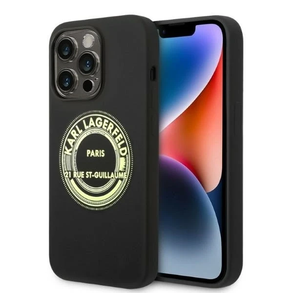 Etui ochronne na telefon Karl Lagerfeld KLHCP14LSRSGRCK do Apple iPhone 14 Pro 6,1" hardcase czarny/black Silicone RSG