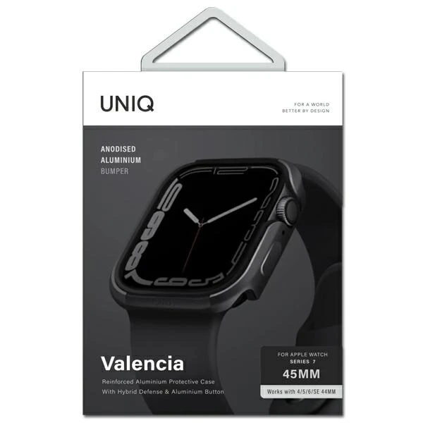Protective case UNIQ Valencia for Apple Watch Series 4/5/6/7/8/SE 45/44mm graphite/graphite
