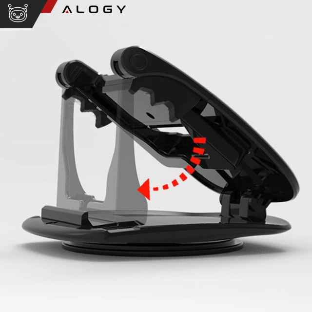 Držiak telefónu GPS do auta Kokpit Palubná doska auta Autá otočné o 360 stupňov pre 6,5" telefón Alogy Black