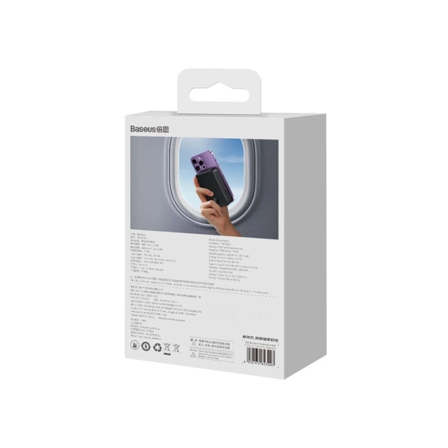 Powerbank Baseus Magnetic Mini 20000 mAh 20W Czarny + Kabel USB-C