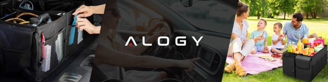 Kofferraum-Organizer, Aufbewahrungstasche für großen Kofferraum, Schwarz, XXL, Alogy-Hardcover