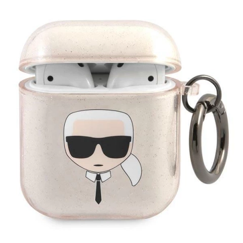 Карл Лагерфельд KLA2UKHGD AirPods чохол злотий/золотий блиск Карлова голова