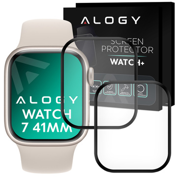 2x Alogy 3D Flexible Glass for Apple Watch 7 41mm Black