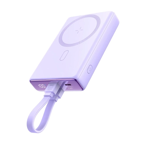 Зовнішній акумулятор Joyroom JR-PBM01 20W MagSafe 10000mAh з підставкою фіолетового кольору