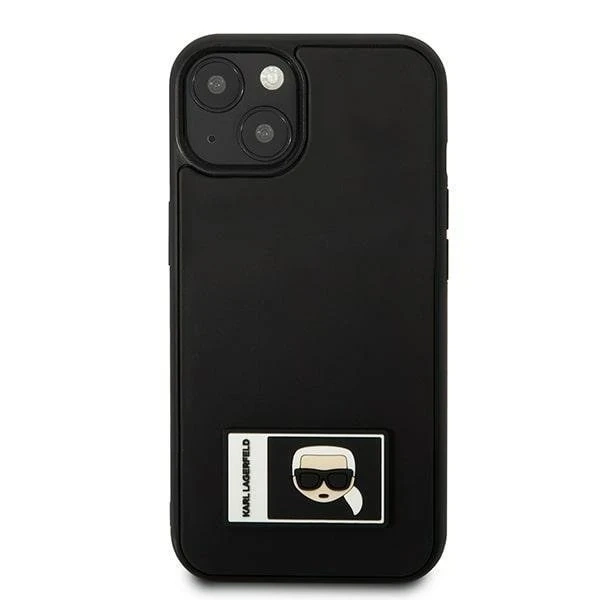 Ochranné pouzdro na telefon Karl Lagerfeld KLHCP13S3DKPK pro Apple iPhone 13 Mini 5,4" černo/černé pevné pouzdro Ikonik Patch