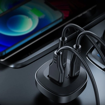 Acefast nabíječka do auta 66W 2x USB Type C / USB, PPS, Power Delivery, Quick Charge 4.0, AFC, FCP, SCP černá (B3 černá)