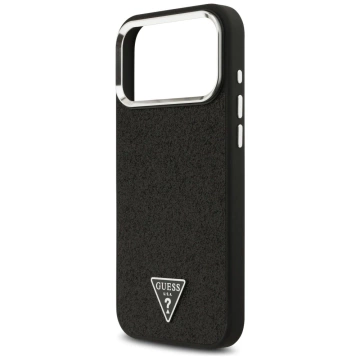 Etui do iPhone 17 Pro Max Guess Glitter Triangle Logo MagSafe Black