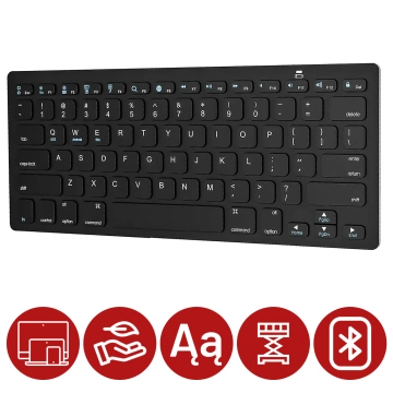 Bezdrôtová Bluetooth BT 3.0 klávesnica, univerzálna pre iPad iMac iOS Android Windows slim Black
