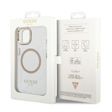 Etui Guess GUHMP14MHTRMD do Apple iPhone 14 Plus 6,7" zlatý/zlatý pevný obal Metal Outline Magsafe