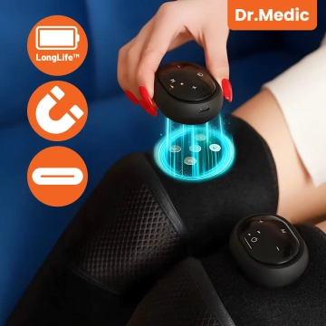 Heizband mit Massagefunktion für Knie, Ellbogen oder Schulter – Wärme, Linderung von Gelenkschmerzen, Rehabilitation, Thermotherapie – Dr.Medic FlexTherm™ Schwarz